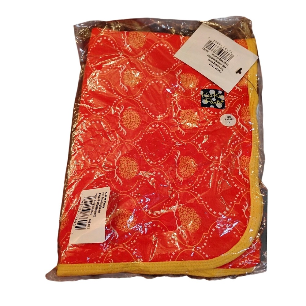 Kickee Pants Print Swaddling Blanket Poppy Marigold Lattice PRD-KPSPB3986S19D3